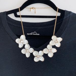 White flower petal necklace